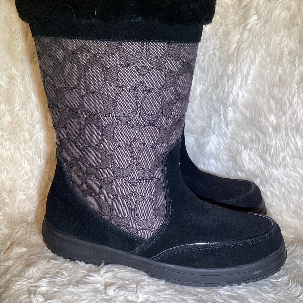 Coach Sherman Black Suede Winter Boot size 6.5